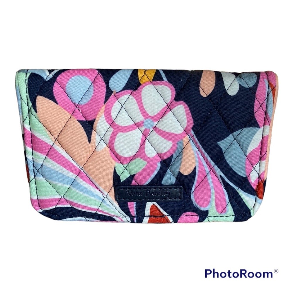 Vera Bradley Floral Quilted Wallet - Pink, Blue, Peach